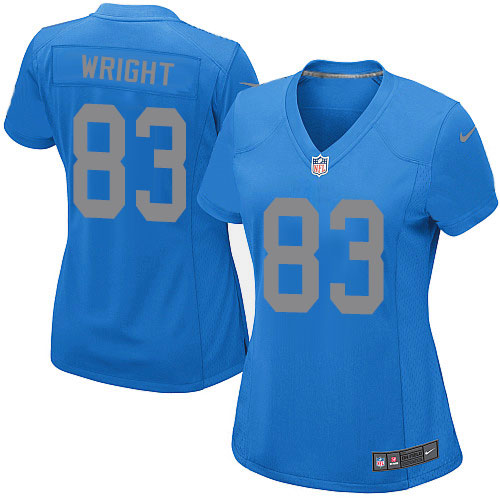 Women's Limited Tim Wright Nike Jersey Blue Alternate - #83 NFL Detroit Lions